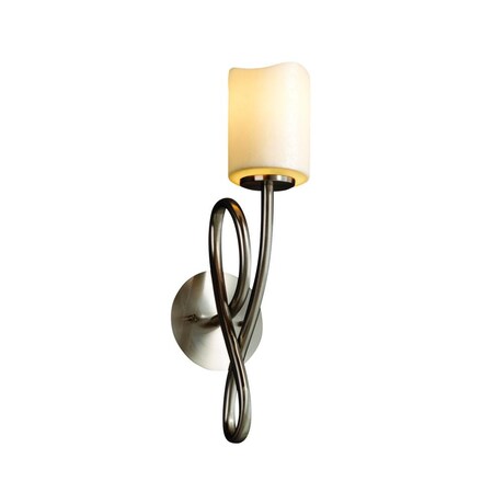 Justice Design CNDL-8911-14-AMBR-MBLK CandleAria - One Light Wall Sconce, Glass Options: AMBR: Amber Glass Shade, Choose Finish: Matte Black Finish, Choose Lamping Option: Standard Lamping